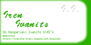 iren ivanits business card